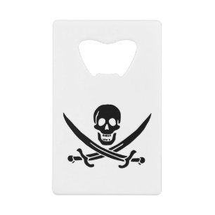 Pirate Flag Skull Crossed Swords Credit Card Bottle Opener