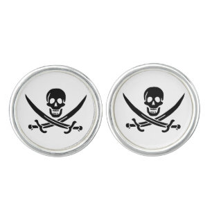 Pirate Flag Skull Crossed Swords Cufflinks