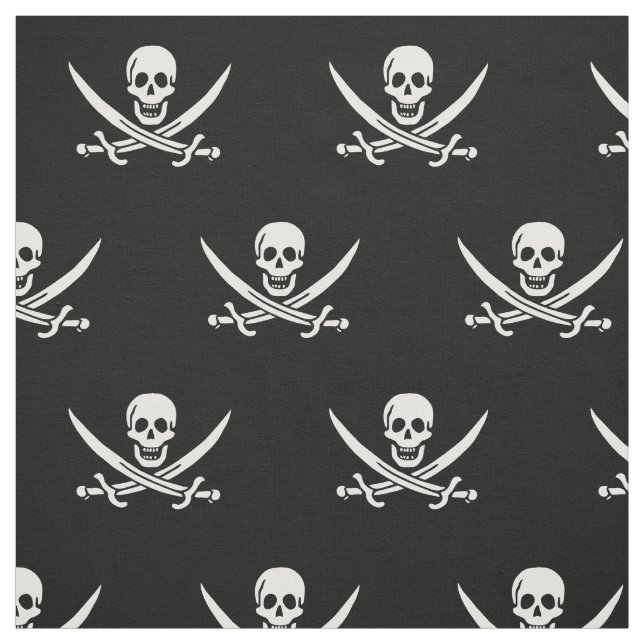Pirate Flag Skull Crossed Swords Fabric (Swatch)