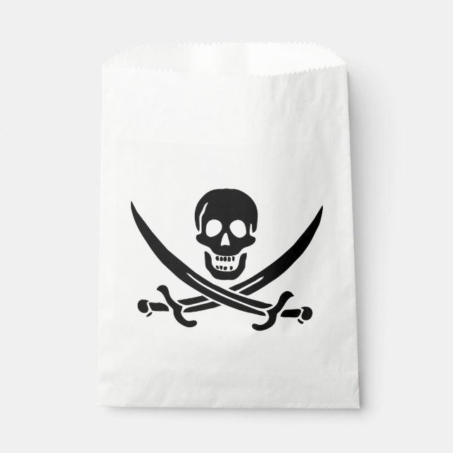 Pirate Flag Skull Crossed Swords Favor Bag (Front)