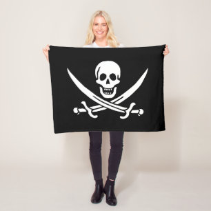 Pirate Flag Skull Crossed Swords Fleece Blanket