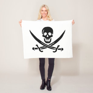 Pirate Flag Skull Crossed Swords Fleece Blanket