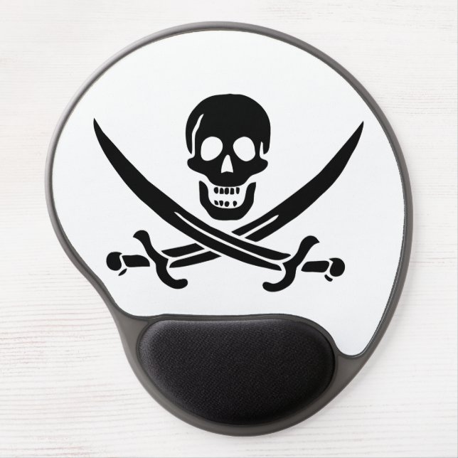 Pirate Flag Skull Crossed Swords Gel Mouse Pad (Front)