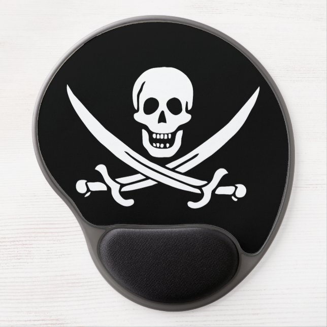 Pirate Flag Skull Crossed Swords Gel Mouse Pad (Front)