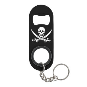 Pirate Flag Skull Crossed Swords Keychain Bottle Opener