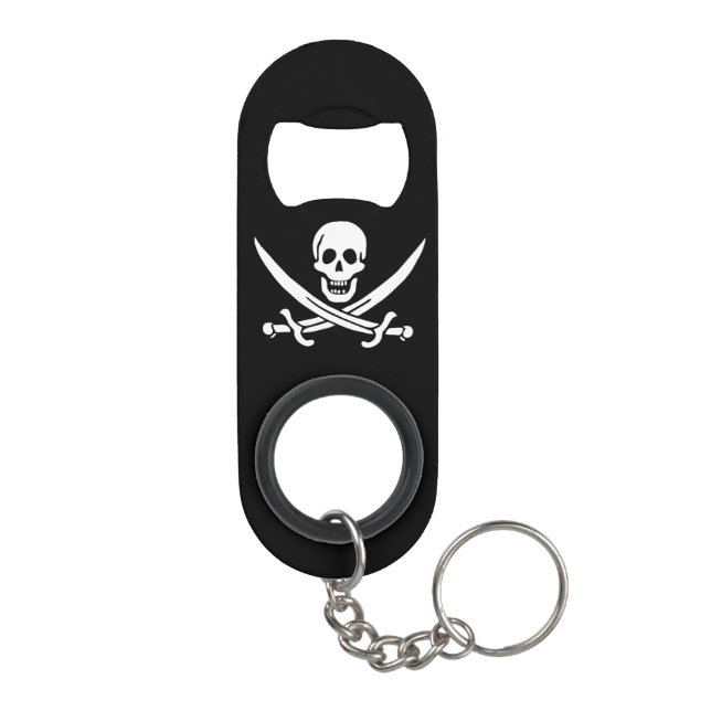 Pirate Flag Skull Crossed Swords Keychain Bottle Opener (Back)