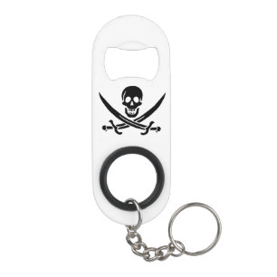 Pirate Flag Skull Crossed Swords Keychain Bottle Opener