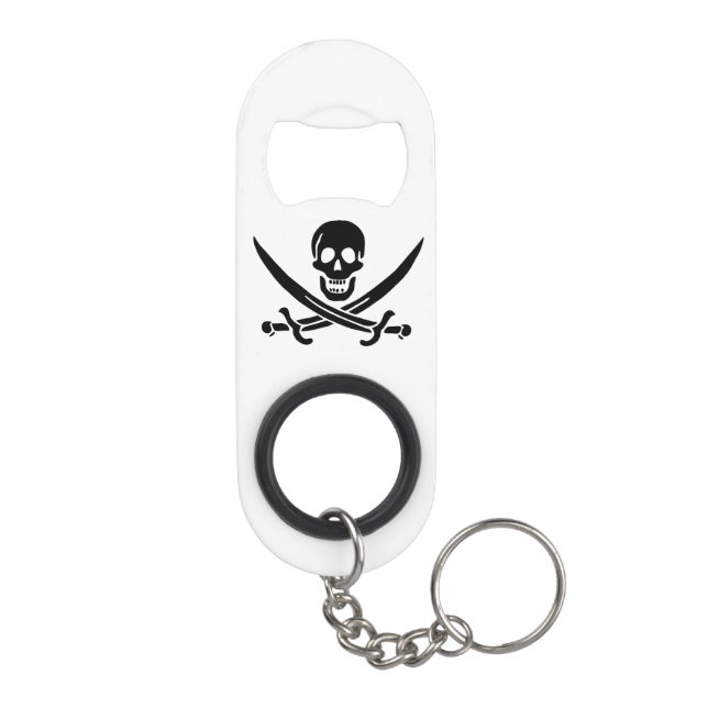Pirate Flag Skull Crossed Swords Keychain Bottle Opener (Back)