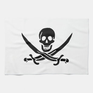 Pirate Flag Skull Crossed Swords Kitchen Towel