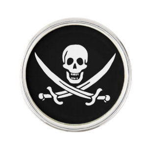 Pirate Flag Skull Crossed Swords Lapel Pin