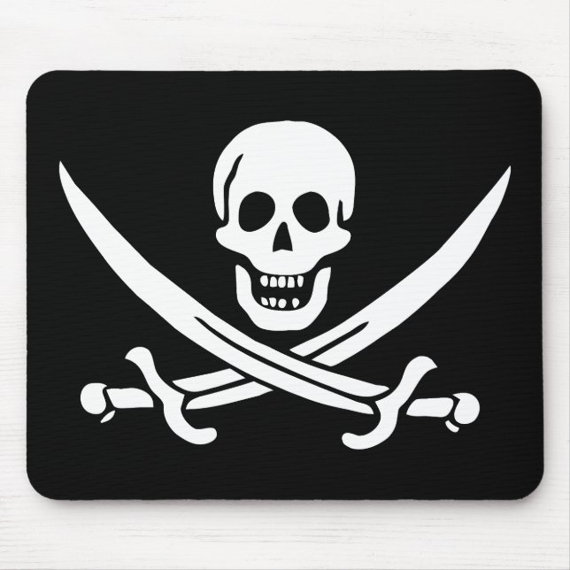 Pirate Flag Skull Crossed Swords Mouse Pad (Front)