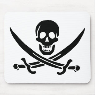 Pirate Flag Skull Crossed Swords Mouse Pad