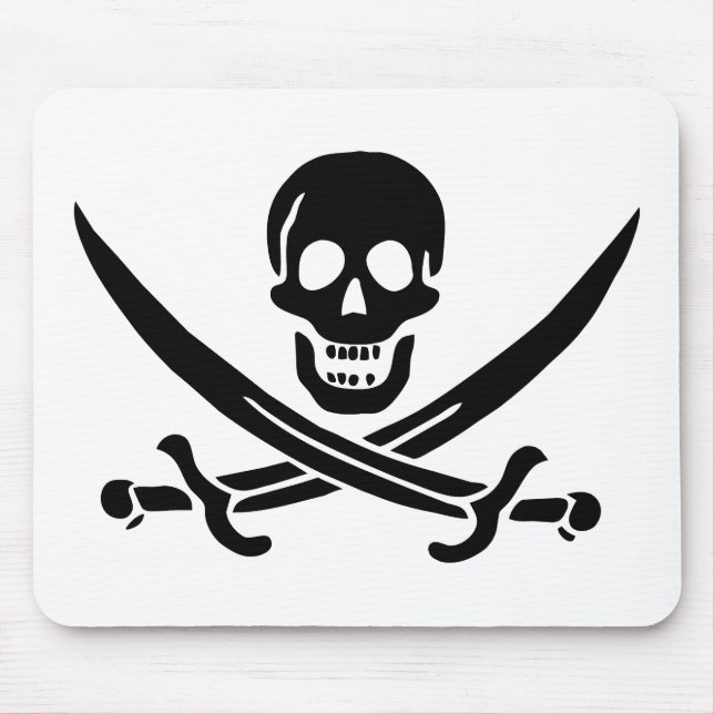 Pirate Flag Skull Crossed Swords Mouse Pad (Front)