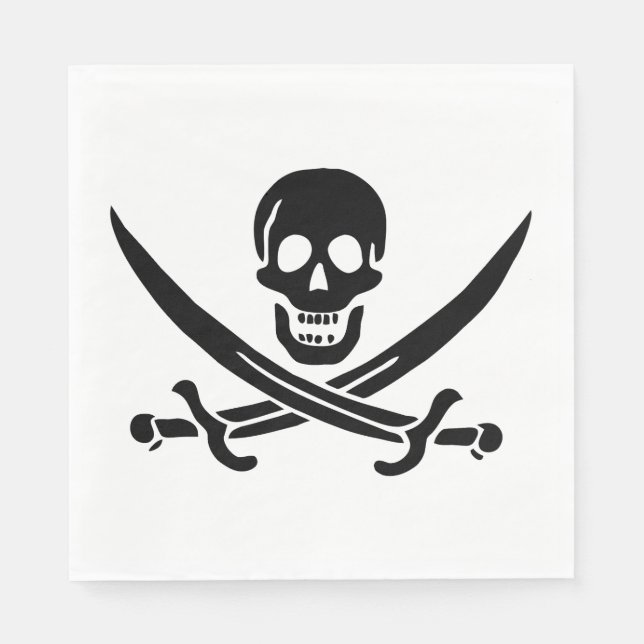 Pirate Flag Skull Crossed Swords Napkins (Front)