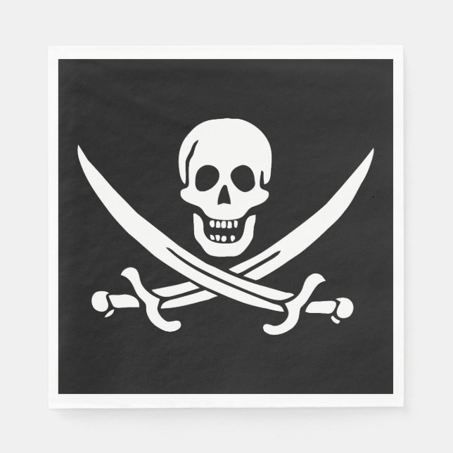 Pirate Flag Skull Crossed Swords Napkins (Front)