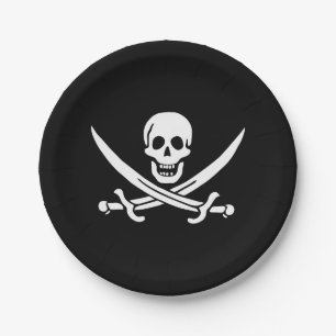 Pirate Flag Skull Crossed Swords Paper Plates