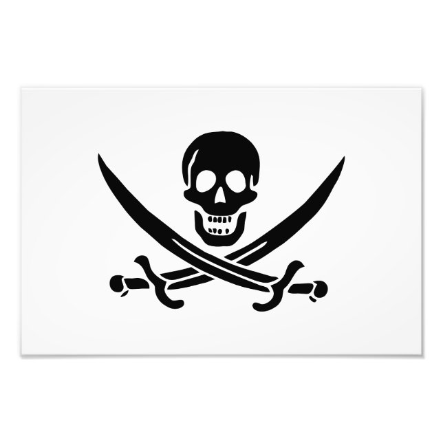 Pirate Flag Skull Crossed Swords Photo Print (Front)