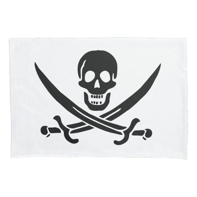Pirate Flag Skull Crossed Swords Pillow Case (Front)