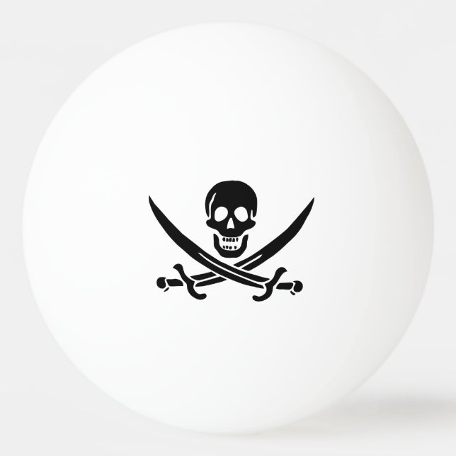 Pirate Flag Skull Crossed Swords Ping Pong Ball (Front)