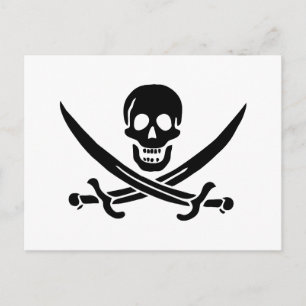 Pirate Flag Skull Crossed Swords Postcard