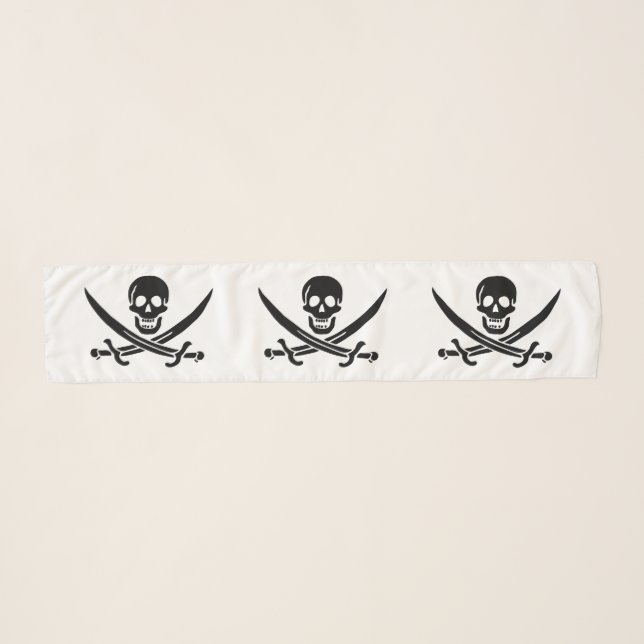 Pirate Flag Skull Crossed Swords Scarf (Front (Horizontal))
