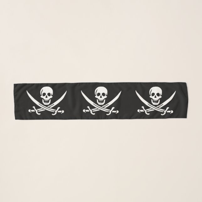 Pirate Flag Skull Crossed Swords Scarf (Front (Horizontal))