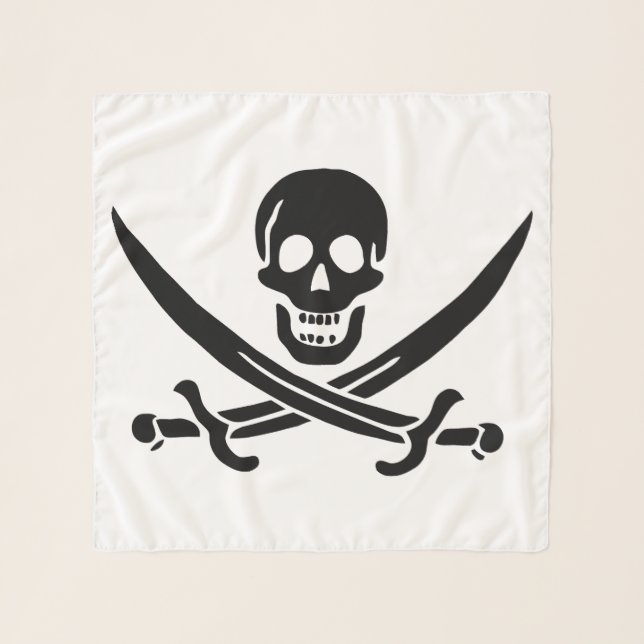 Pirate Flag Skull Crossed Swords Scarf (Front)