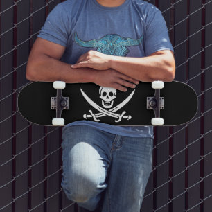 Pirate Flag Skull Crossed Swords Skateboard