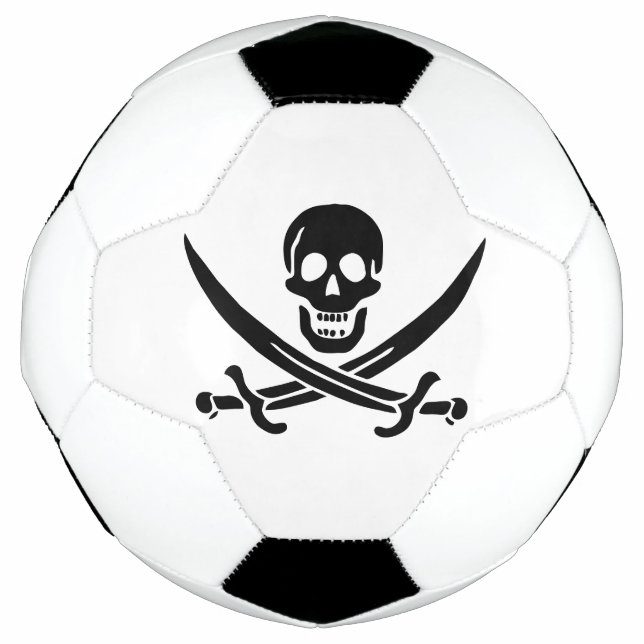 Pirate Flag Skull Crossed Swords Soccer Ball (Front)