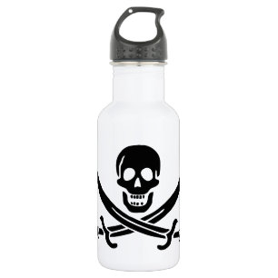 Pirate Flag Skull Crossed Swords Stainless Steel Water Bottle