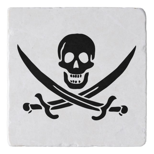 Pirate Flag Skull Crossed Swords Trivet (Front)
