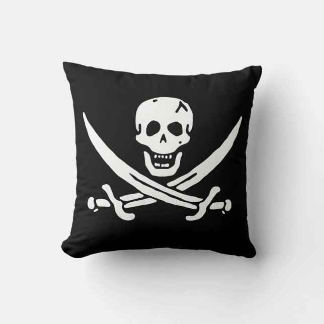 Pirate Flag Throw Pillow (Front)