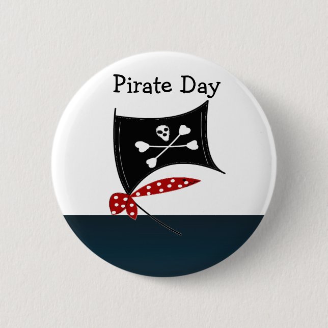 Pirate Flag with Crossbones Button (Front)
