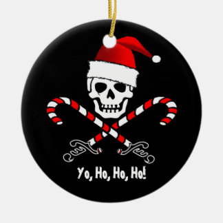 Pirate Flag Yo Ho Ho Santa Christmas Ornament