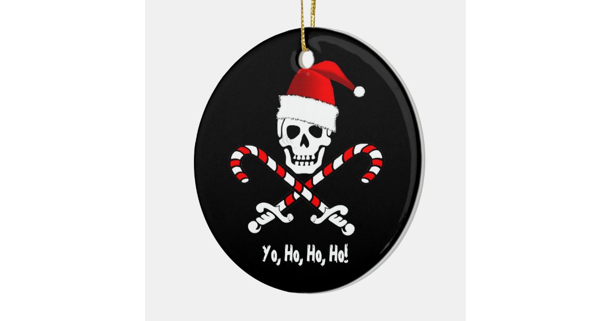 Pirate Flag Yo Ho Santa Christmas Ornament | Zazzle