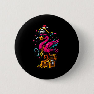 Pirate Flamingo Adventure Map Jolly Roger Hallowee Button