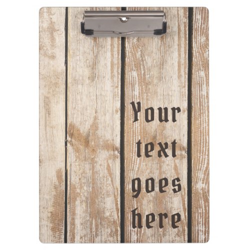 Pirate font custom text woodgrain clipboard