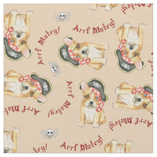 Pirate French Bulldog Fabric