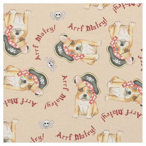 Pirate French Bulldog Fabric