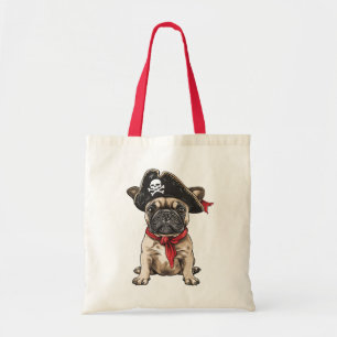 Pirate French Bulldog Skull Crossbones Tote Bag