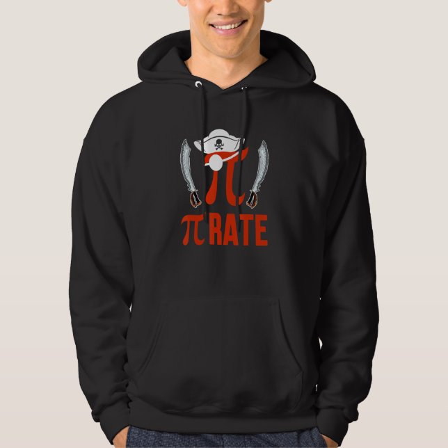 Pirate Funny Pi Symbol Math Lover Matching Teacher Hoodie (Front)