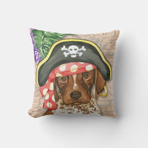 Pirate German Shorthaired Pointer Throw Pillow