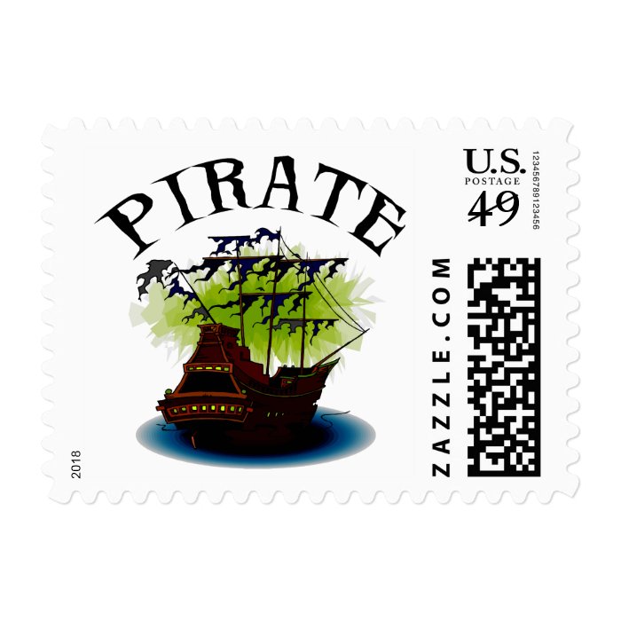 Pirate Ghost Ship Postage Stamps