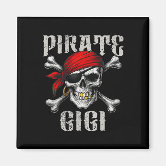 Pirate Gigi Jolly Roger Flag And Skull Crossbones  Magnet