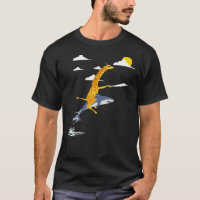 Pirate giraffe rides on shark