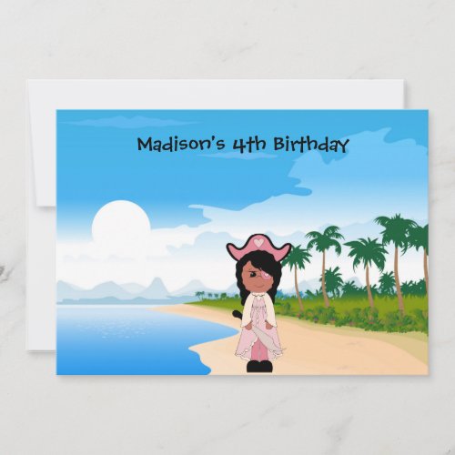 Pirate girl Birthday Invitations