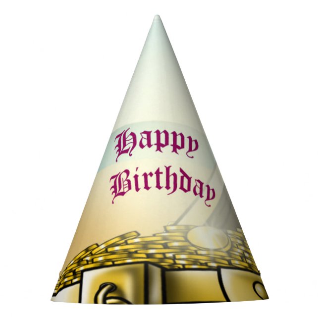 Pirate Girl Birthday Party Hat (Front)