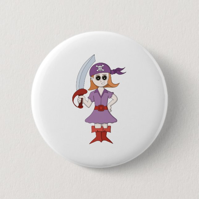Pirate Girl Button (Front)