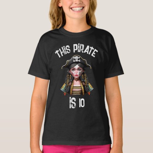 Pirate girl captain DIY age ahoy matey girly T_Shirt