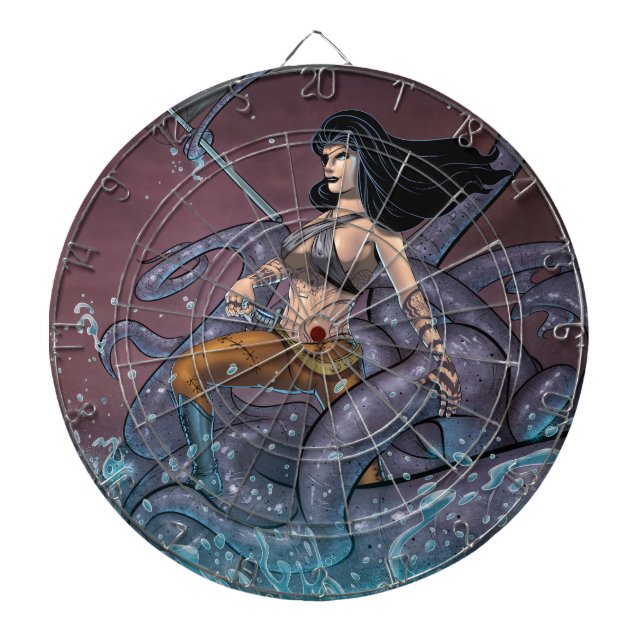 Pirate Girl Dart Board (Front)